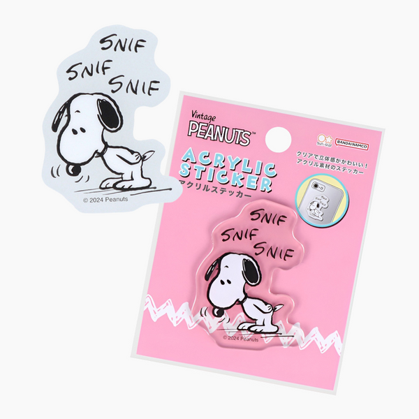 Sun-Star Peanuts Acrylic Phone Sticker - Pink - Limited Edition