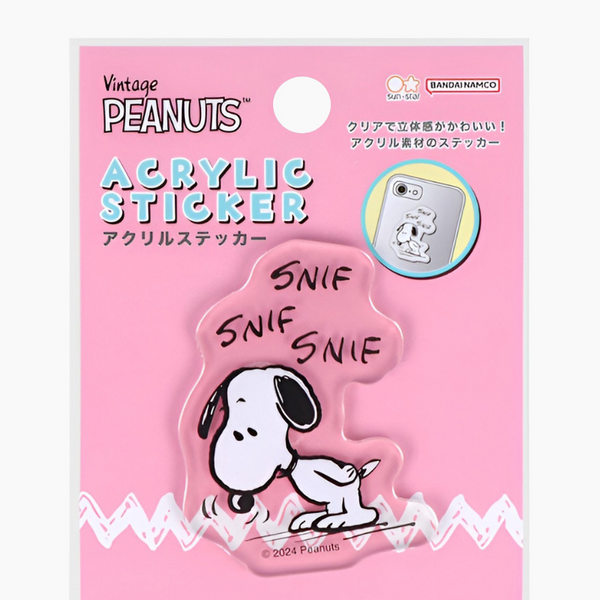 Sun-Star Peanuts Acrylic Phone Sticker - Pink - Limited Edition