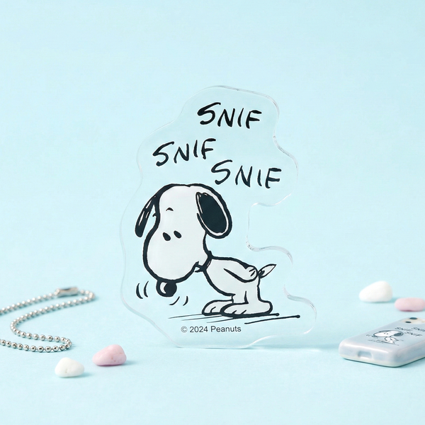 Sun-Star Peanuts Acrylic Phone Sticker - Pink - Limited Edition