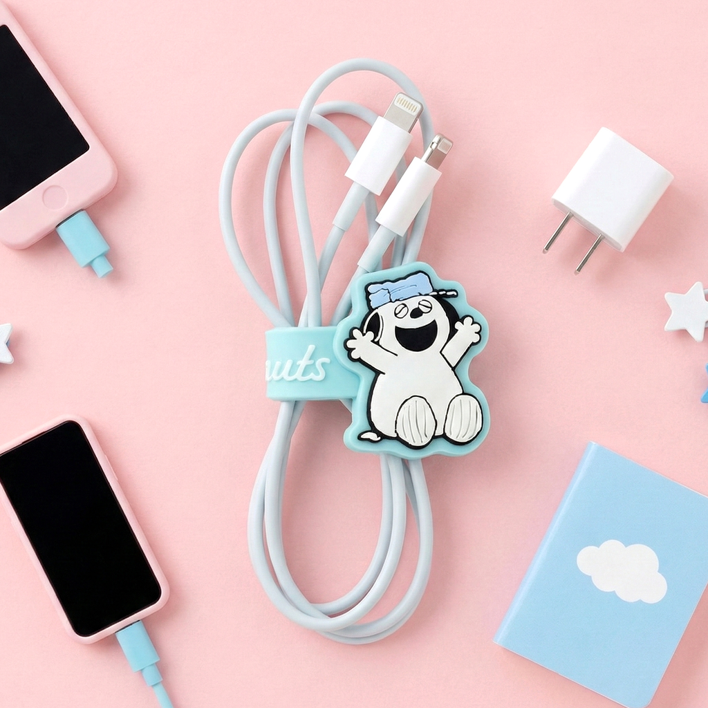 Sun-Star Peanuts Snoopy Cable Holder - Blue