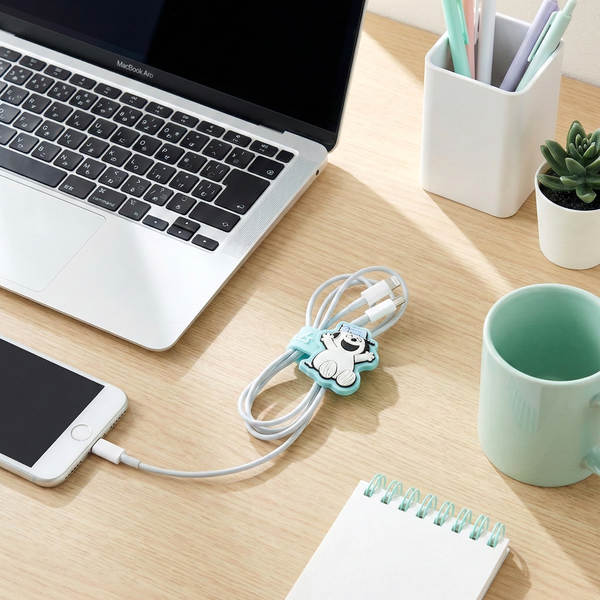 Sun-Star Peanuts Snoopy Cable Holder - Blue