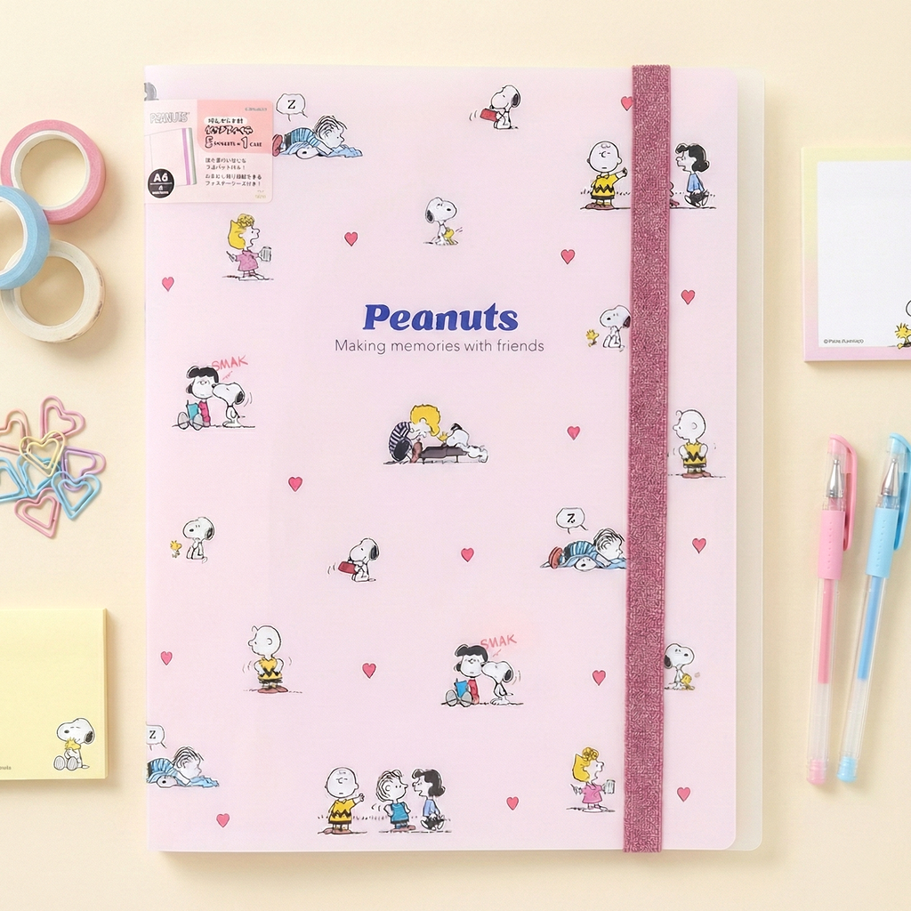 Sun-Star Peanuts Snoopy Clear Book - A4 - Light Pink - Limited Edition