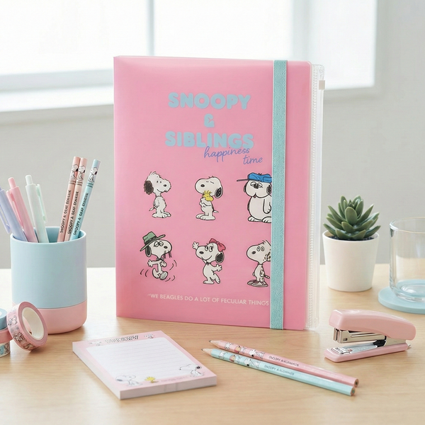 Sun-Star Peanuts Snoopy Clear Book - A4 - Playful Siblings