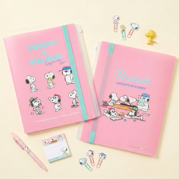 Sun-Star Peanuts Snoopy Clear Book - A4 - Playful Siblings