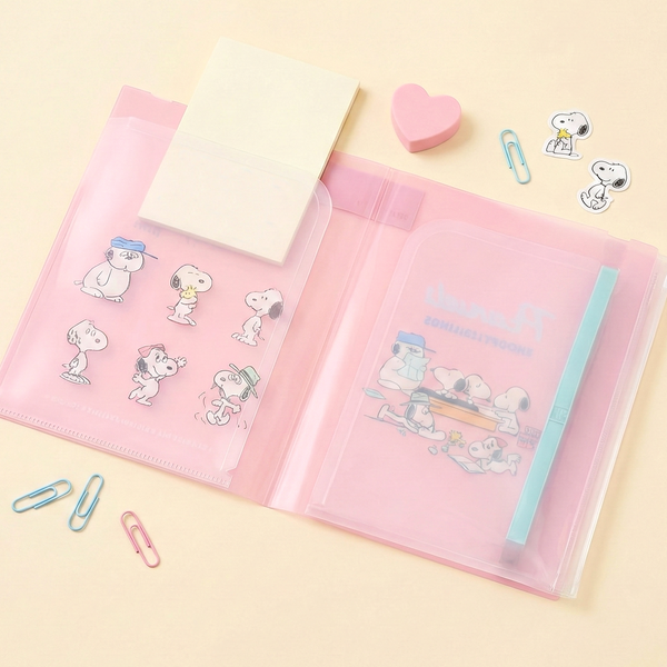 Sun-Star Peanuts Snoopy Clear Book - A4 - Playful Siblings