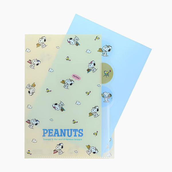 Sun-Star Peanuts Snoopy Folder With Dividers - Beige - Limited Edition