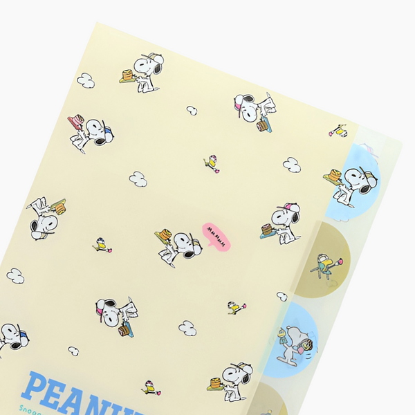 Sun-Star Peanuts Snoopy Folder With Dividers - Beige - Limited Edition