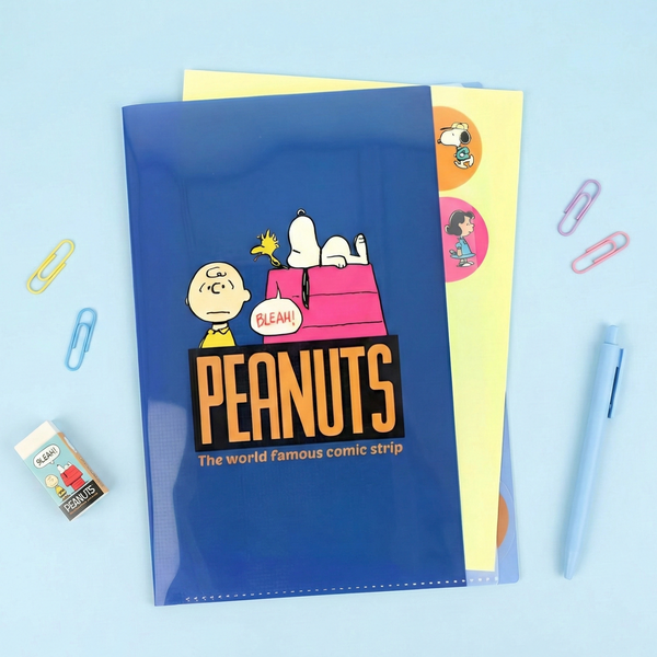 Sun-Star Peanuts Snoopy Folder With Dividers - Dark Blue - New Limited Edition