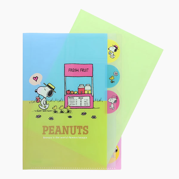 Sun-Star Peanuts Snoopy Folder With Dividers - Fruit Market - Limited Edition