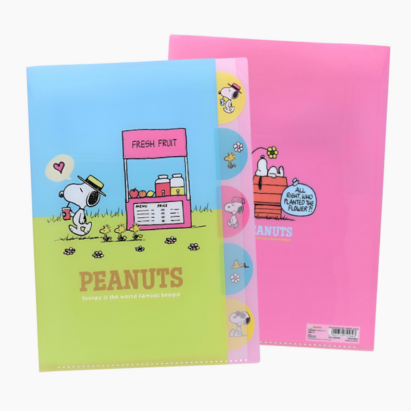 Sun-Star Peanuts Snoopy Folder With Dividers - Fruit Market - Limited Edition