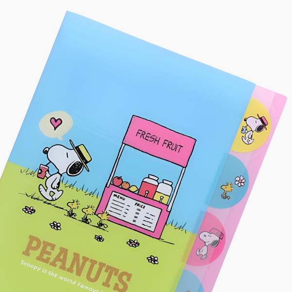 Sun-Star Peanuts Snoopy Folder With Dividers - Fruit Market - Limited Edition