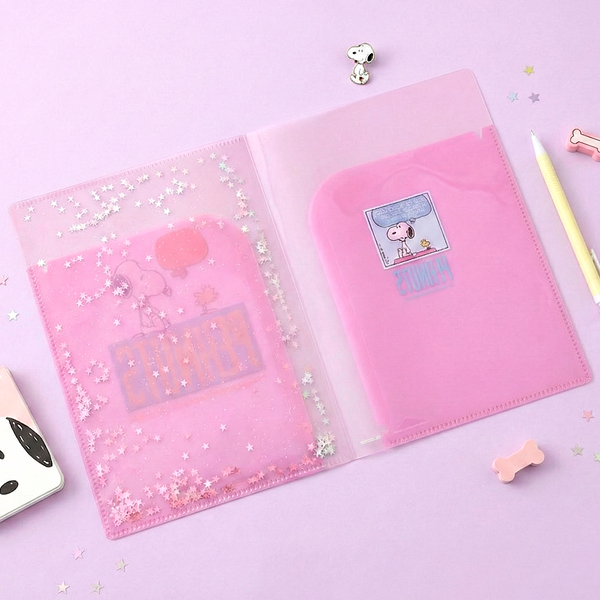 Sun-Star Peanuts Snoopy Glitter Folder - Pink - New Limited Edition