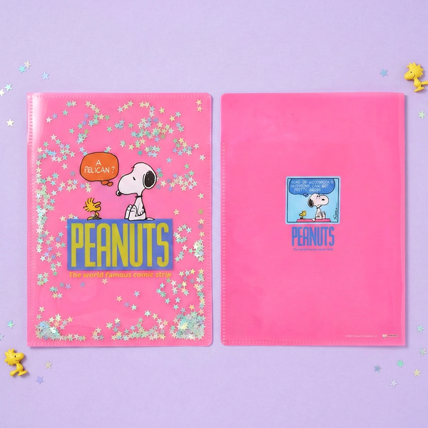 Sun-Star Peanuts Snoopy Glitter Folder - Pink - New Limited Edition