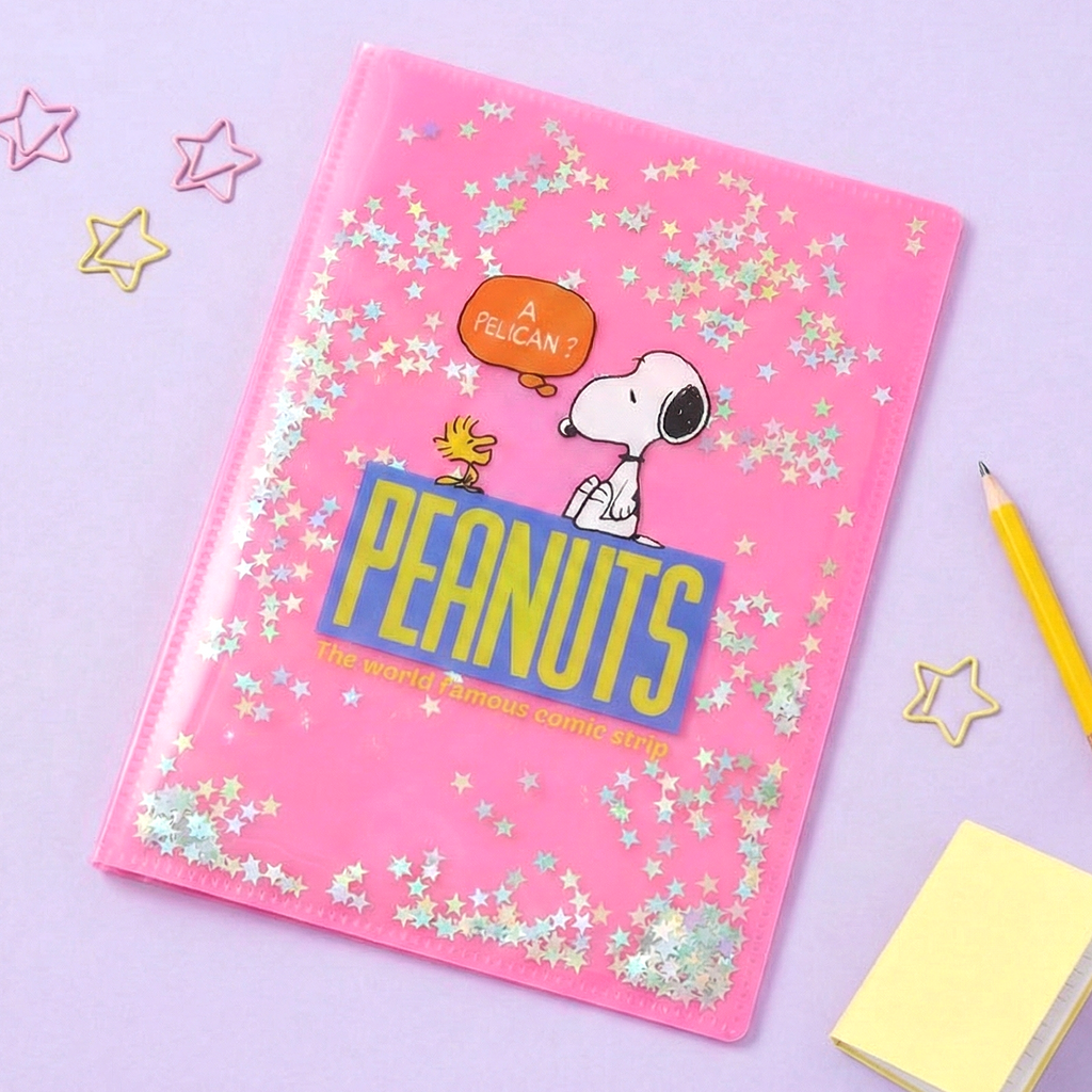 Sun-Star Peanuts Snoopy Glitter Folder - Pink - New Limited Edition