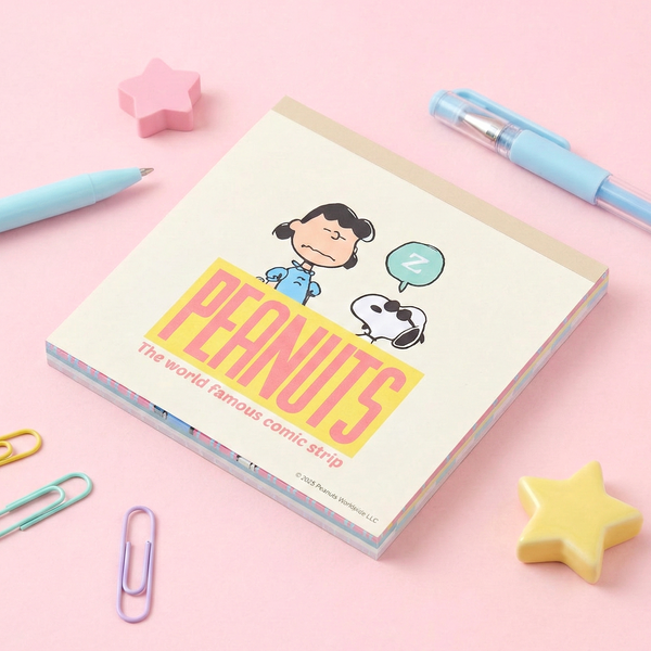 Sun-Star Peanuts Snoopy Square Memo Pad - Beige - New Limited Edition