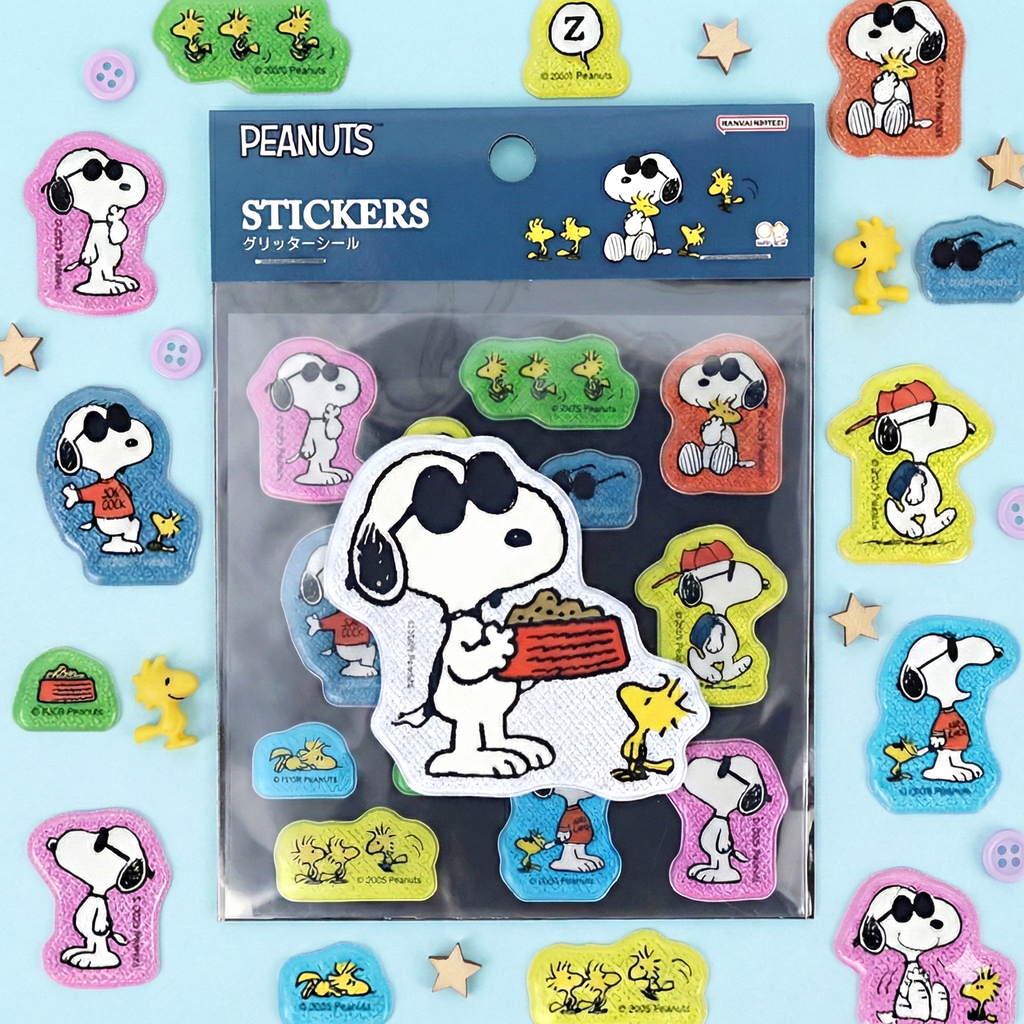 Sun-Star Peanuts Snoopy Stickers - Dark Blue - Limited Edition