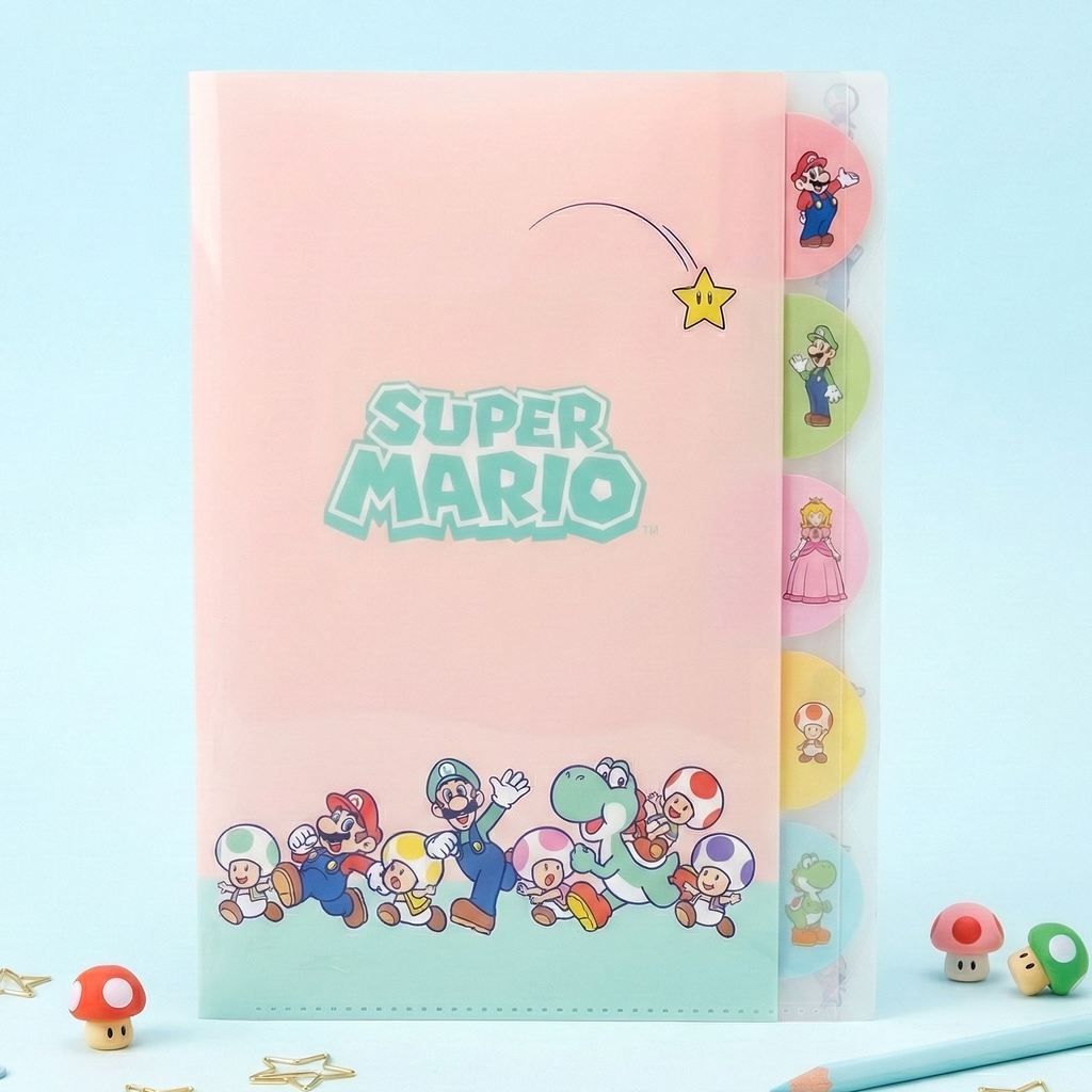 Sun-Star & Nintendo Super Mario Folder With Dividers - Mikata - Limited Edition