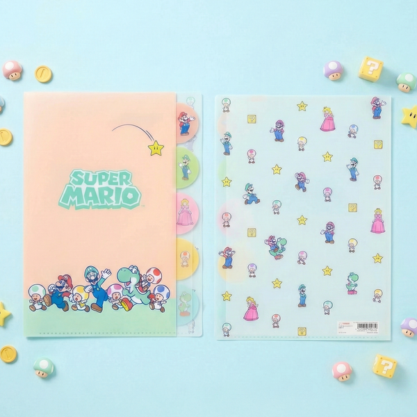 Sun-Star & Nintendo Super Mario Folder With Dividers - Mikata - Limited Edition