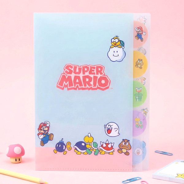 Sun-Star & Nintendo Super Mario Folder With Dividers - Teki - Limited Edition