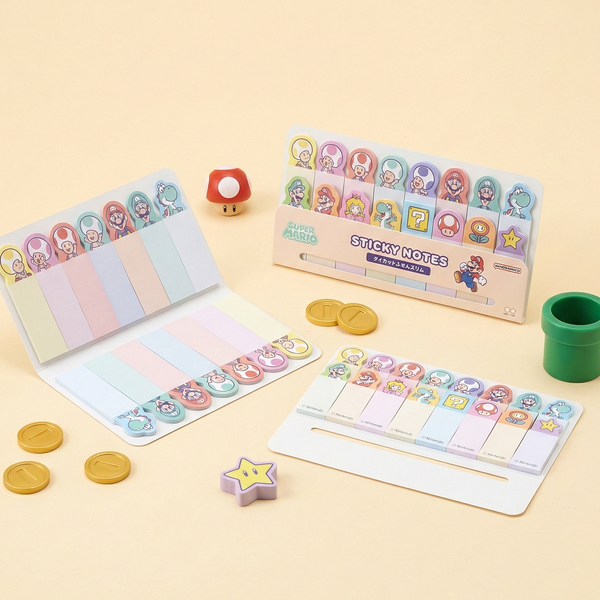 Sun-Star & Nintendo Super Mario Index Sticky Notes - Limited Edition
