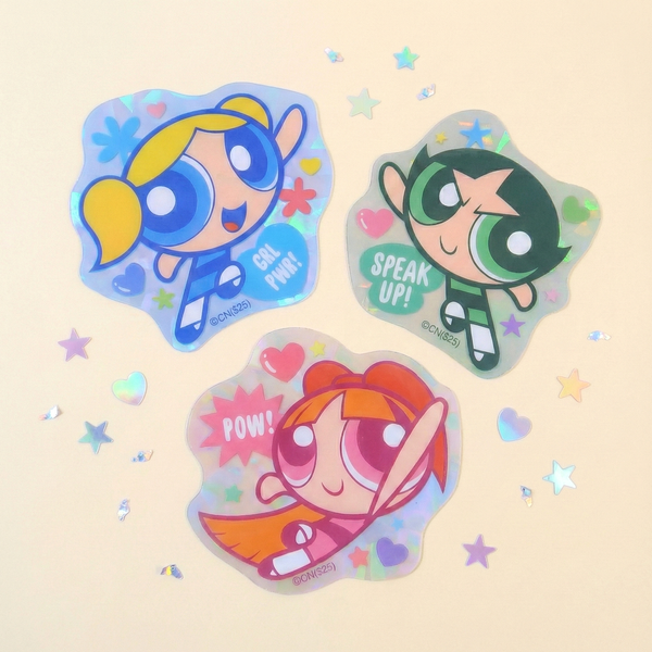 The Powerpuff Girls Large Clear Sticker Set - Limited Aurora Edition