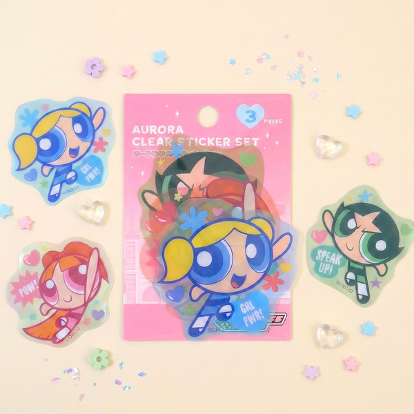 The Powerpuff Girls Large Clear Sticker Set - Limited Aurora Edition