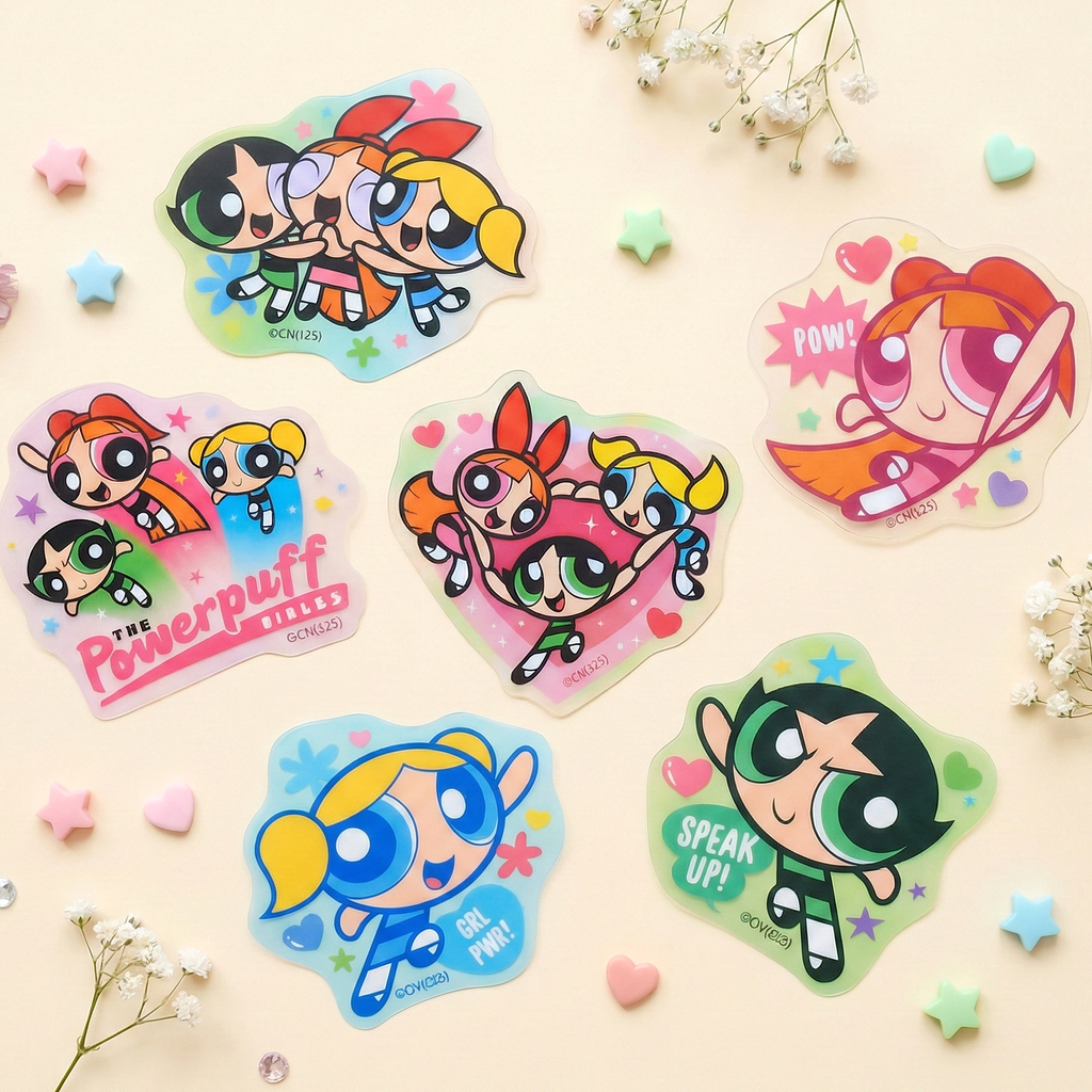 The Powerpuff Girls Large Clear Sticker Set - Limited Aurora Edition