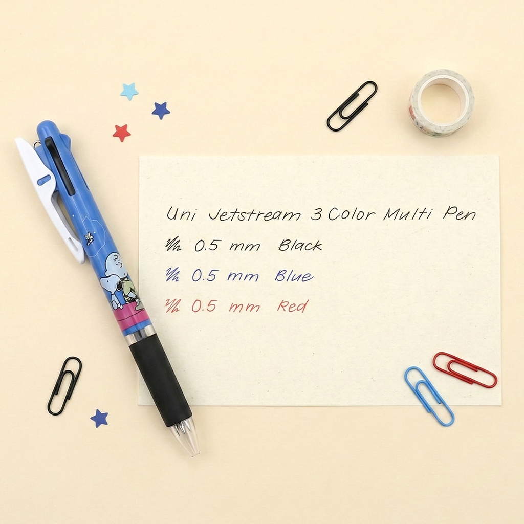 One Color Pen Uni Jetstream Snoopy 3-in-1 Color Pen - Night Sky | Kawaii Pen Shop
