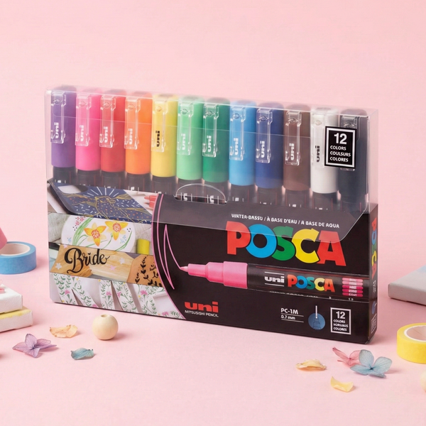 Uni Posca Paint Marker - Extra Fine Point - 12 Color Set