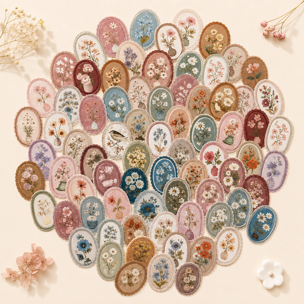 Vintage Botanica Label Stickers