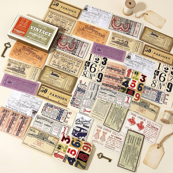 Vintage Label Stickers - Tickets