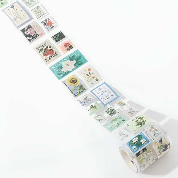 Vintage Nature Post Office Stamp Washi Sticker Roll