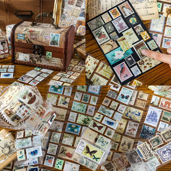 Vintage Nature Post Office Stamp Washi Sticker Roll