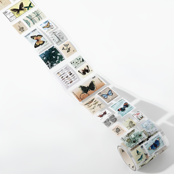 Vintage Nature Post Office Stamp Washi Sticker Roll