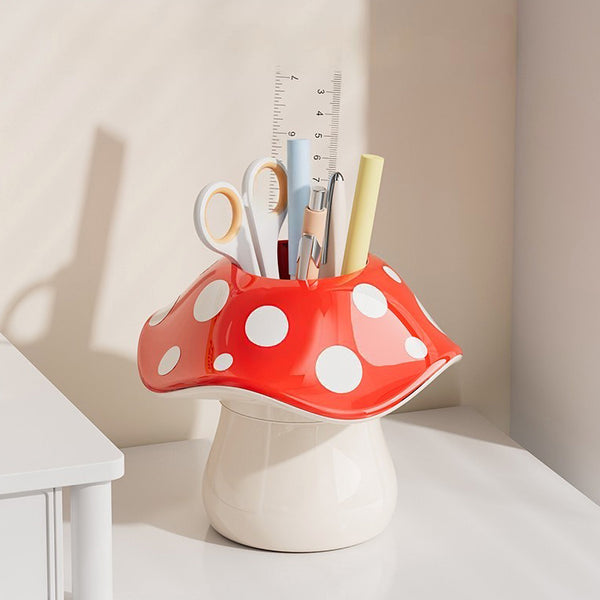 Whimsical Mushroom Pen Holder