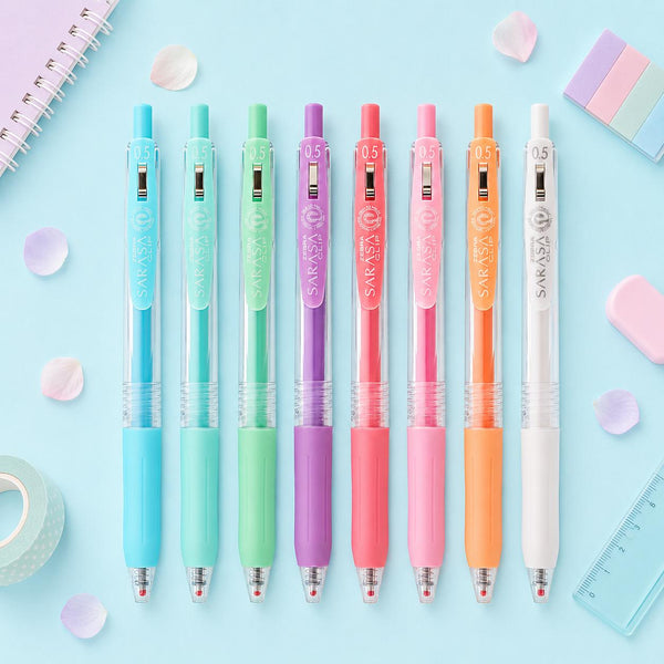 Zebra Sarasa Clip Milk Color Gel Pen - 8 Color Set