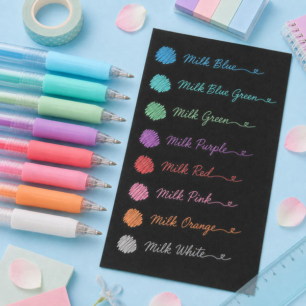 Zebra Sarasa Clip Milk Color Gel Pen - 8 Color Set