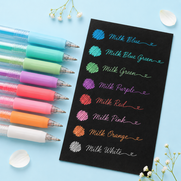 Zebra Sarasa Clip Milk Color Gel Pen - 8 Color Set