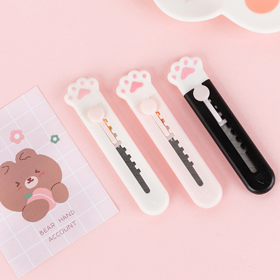 Mini Kawaii Utility Knife Cat Paw Art Box Paper Cutter Cute Craft