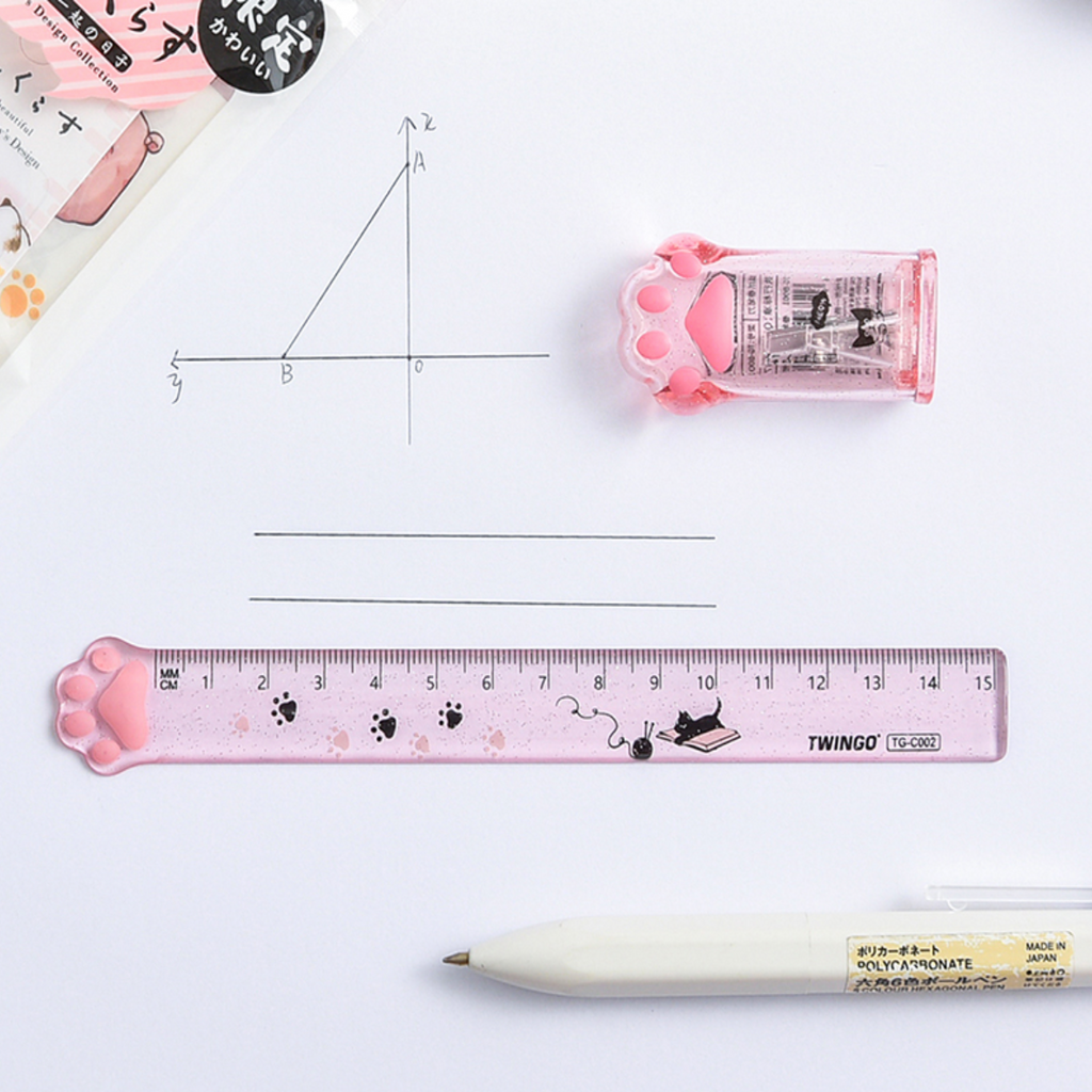 Glitter Paws Precision Ruler | Kawaii Pen Shop