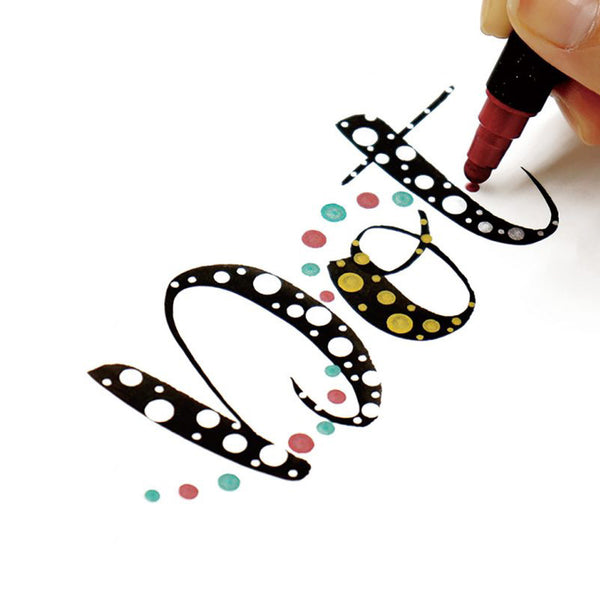 Kuretake ZIG Clean Color Dot Dual Tip Marker  - 6 Metallic Color Set