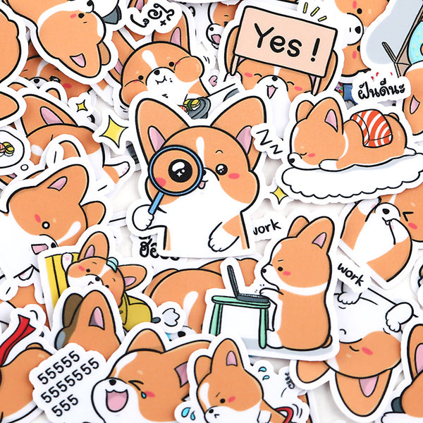 Happy Corgi Paper Stickers