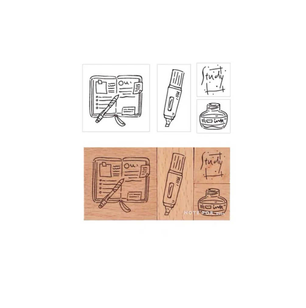 Journal Lines Stamp, Horizontal Journaling Lines Rubber Stamp
