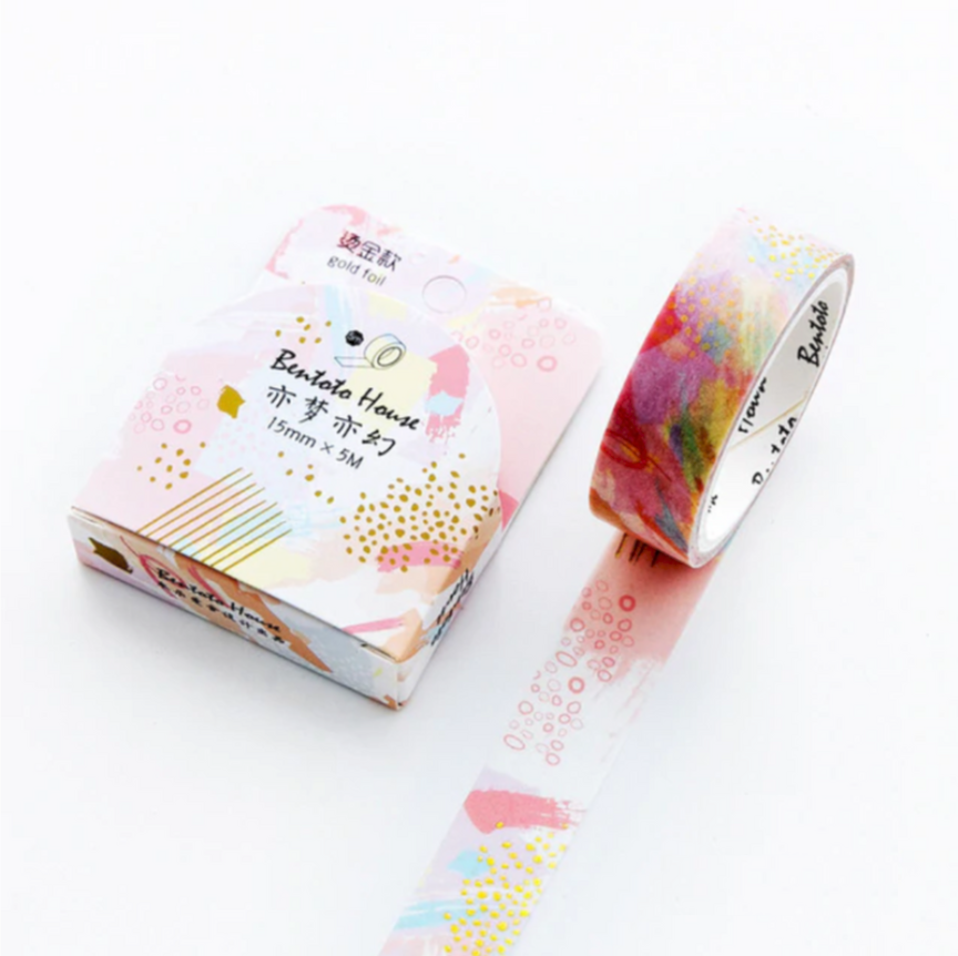 Floral Washi Tape, Eco Friendly Tape, Flowers, Stationery, Bullet