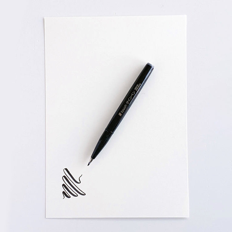 4 x Pentel SES15C TOUCH Fude Calligraphy Sign Pen, BLACK