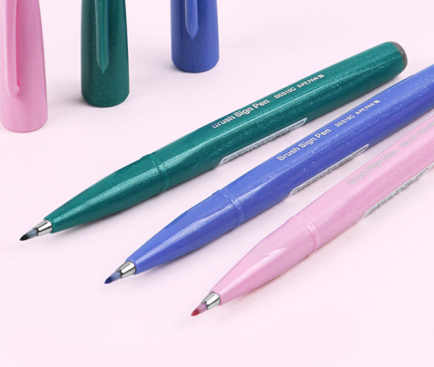 Pentel Fude Touch Brush Sign Pen - New Colors - 12 Color Bundle –  Stationery Space