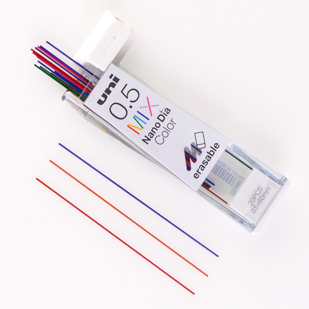UN Nanoda Color Erasable Lead - 0.7 Mm - - 7 Tubes Assorted Colors UN Nanoda Color Erasable Lead - 0.7 Mm - - 7 Tubes Assorted Colors