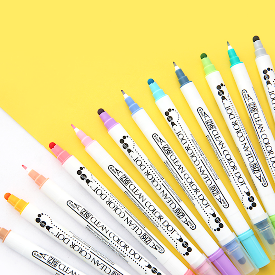 Kuretake ZIG Clean Color Dot Dual-Tip Markers 4/Pkg-Assorted Colors
