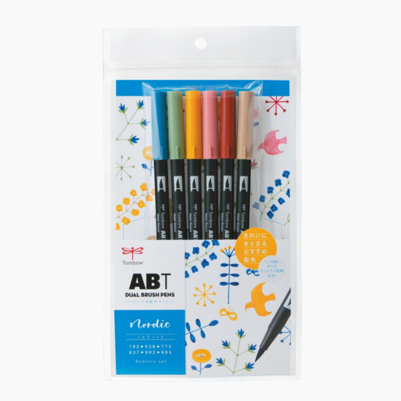 Tombow Abt Dual Brush Pen - 12 Basic Colour Set