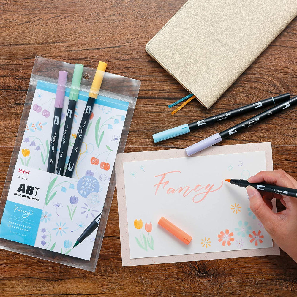 Tombow Abt Dual Brush Pen - 6 Color Set - Fancy